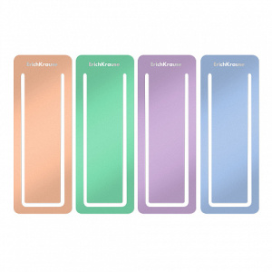 Набор из 4 закладок пластиковых ErichKrause Matt Pastel Bloom, прямоугольные, ассорти (12 наборов в 