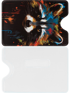 Обложка на пропуск/проездной / Енот / ПВХ ОП-2694