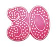 Шампания свеча для торта цифра 30, 7х7см, с 2 фитил.