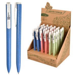 Ручка шариковая арт. 52683 / 30 С ЗАБОТОЙ О ПРИРОДЕ (шоу-бокс, 30 шт., ассорти, автоматическая, меха