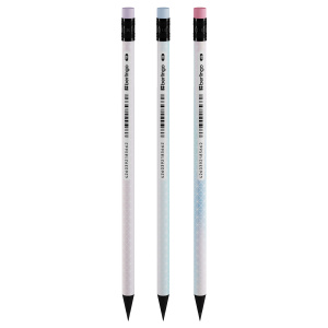 Карандаш ч/г Berlingo /Shade/ HB, черное дерево, круглый, заточен., с ластиком, ассорти (10702070/23