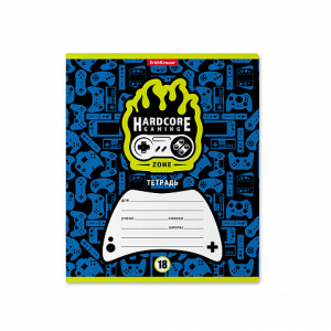 Тетрадь школьная ученическая ErichKrause® Gaming Zone, 18 листов, линейка (в плёнке по 10 шт.)