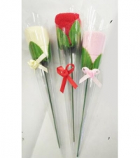 Полотенце сувенирное /Роза/ ( 6 цветов микс, 22 см.) БП-3966