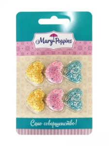 Набор зажимов /Разноцветные сердечки/ 5 см.