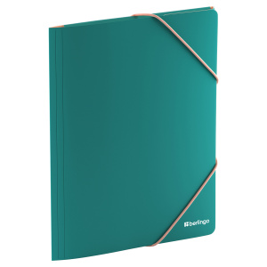 Папка на резинке Berlingo /Soft Touch Pro/ А4, пластик, 600мкм, зеленая, внутр. розовая, софт-тач FB