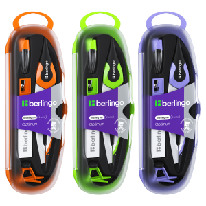 Готовальня Berlingo /Optimum/, 5 предметов, циркуль 135мм, пластиковый футляр DS_00505 (10702070/061