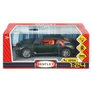 Машина металл свет-звук bentley КУПЕ, 20 см, двери, капот, багажник, инерция - в кор.2*12шт