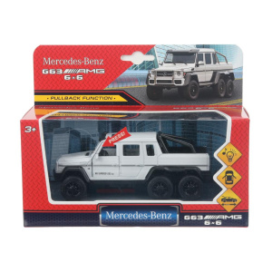 1:32 модель металл свет-звук MERCEDES-BENZ g63 amg6х6 дв, инер., багаж. 14см Технопарк в кор.2*48шт