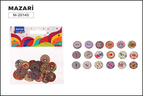 Пуговицы декоративные деревянные SORTI, 18 шт., ОПП- упаковка