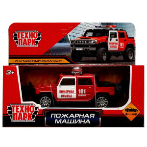 Машина металл ВНЕДОРОЖНИК ПОЖАРНАЯ МАШИНА, 11 см, инерц., 