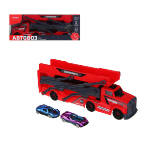 ИГРОЛЕНД Автовоз трек с запуском, РР, АБС, 28,5х8х10,5 см, 3 дизайна (10702070/250825/5294015, Китай