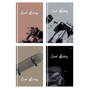 Бизнес-блокнот А6, 64л., евроформат, BG /Good story/, матовая ламинация, тиснение фольгой