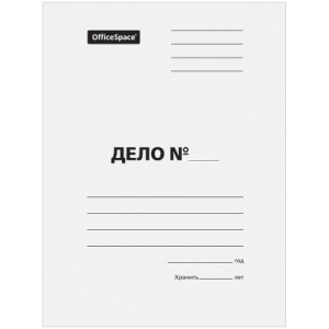 Папка-обложка OfficeSpace /Дело/, картон мелованный, 380г/м2, белый, до 200л. A-PD38M_350 / 158532
