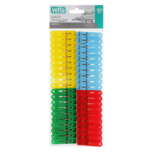 VETTA Набор прищепок 40 шт, пластик, 1/100 ПБ-020
