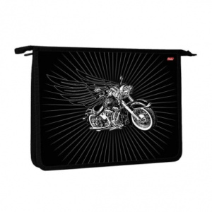 Папка для тетрадей Пластиковая А4ф Hatber 1 отделение на молнии-MotorBike-   в индив.упак.