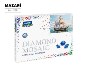 Алмазная мозаика ПАРУСНИК, 40х50 см, 1 дизайн, полная выкладка,  картонная упаковка.