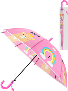 Зонт 48,5 см купол,полуавтомат,цвет:розовый,со свистком,в пакете(Арт.ЗНТ-5983)