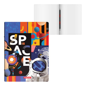 Папка-скоросшиватель пластиковая с пружинным механизмом ErichKrause® Cosmonaut, A4 (в пакете по 4 шт