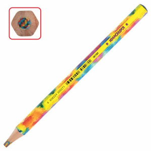 Карандаш с многоцветным грифелем МЯГКИЙ, 1 шт., ЮНЛАНДИЯ /MAGIC/, классические цвета, утолщенный, 18