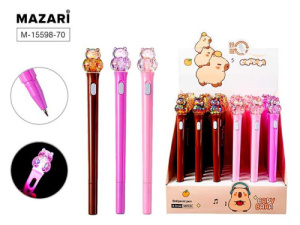 Ручка шариковая КАПИБАРА, СИНЯЯ, с подсветкой, пулевидный пиш.узел 0.7мм, корпус пластиковый, сменны