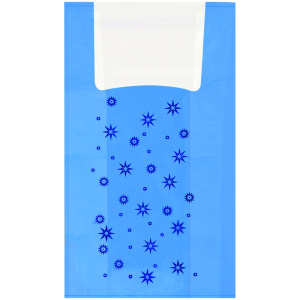 Пакет-майка OfficeClean /Звезды /, ПНД, 30+16*60см, 15мкм, голубой