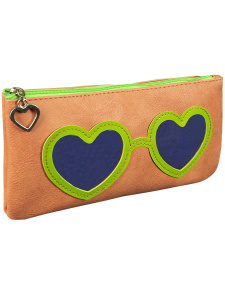Пенал-косметичка ОЧКИ-СЕРДЕЧКИ-2 (ПН-6800) аппликация, кожзам
