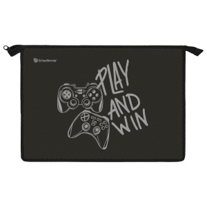 Папка д/тетрадей 1 отд. А4 Schoolformat ДЖОЙСТИК молния сверху 325х230х55 мм черн. пластик д/мальчик