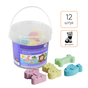 Мелки фигурные для асфальта Гамма /Малыш/, ассорти, 16шт., пластиковое ведро 150220217