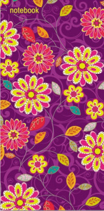 Записная книжка -18286 ЦВЕТЫ 2 (80 л,обл.из металл.бумаги, тисн.фольгой)