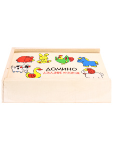 Деревянная игрушка. Домино (9х16,5) /ДОМАШНИЕ ЖИВОТНЫЕ/ (арт.ИД-1472)