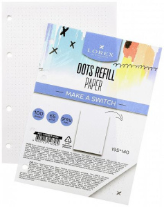 Сменный блок 100 л. А5- линовка: серая в точку LOREX DOTS REFILL
