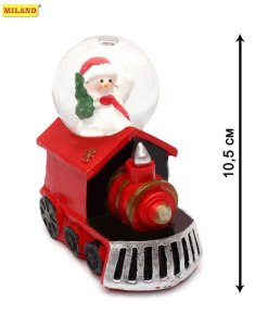 Новогодний снежный шар с подсветкой /Снеговик в паровозике/ НУ-7421