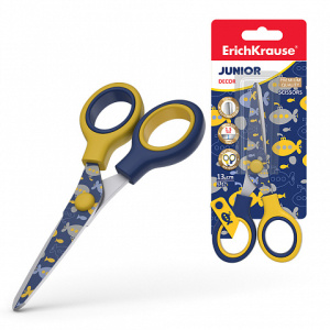 Ножницы ErichKrause® Junior Decor Submarine с принтом на лезвиях, 13см (в блистере по 1 шт.)