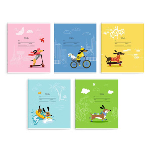 Тетрадь школьная ученическая, 12 л. линия, арт. 59091/ 20 ЕВРОТАКСА /мягкий переплёт (2 скобы), обло