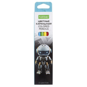 Карандаши цветные /ECO/ 6 цв. -Робо- заточен.  в карт. короб. с европодвесом