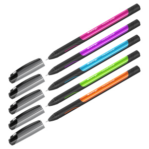 Ручка шариковая Berlingo /Color Zone stick/ синяя, 0,7мм, прорезиненный корпус ассорти