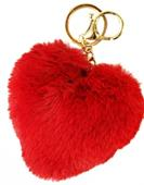 Брелок /Сердце пушистое/ с карабином, 13 см, цвет ассортимент