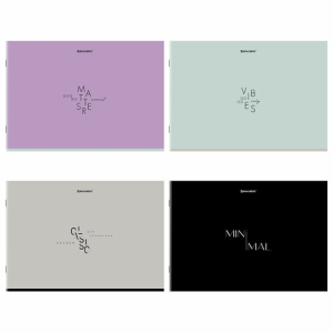 Альбом для рисования А4, 40 листов, скоба, обложка картон, BRAUBERG, 203х288 мм, /МИНИМАЛ/ (4 вида),