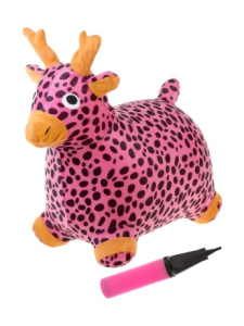 Динозаврик-прыгун ТМ /Moby Kids/ 1150 г. в чехле, насос в комплекте, розовая