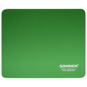 Коврик для мыши SONNEN /GREEN/, резина + ткань, 220х180х3 мм, 513305