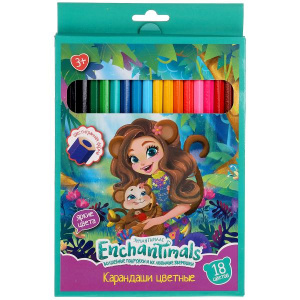 Цветные карандаши ЭНЧЕНТИМАЛС 18цв, шестигран Умка в кор.20*8шт