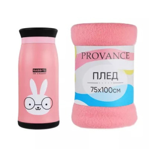 PROVANCE Набор Плед 75х100см, 100% полиэстер + Термос-кружка 350мл, нерж. сталь, 3 цвета (10702070/2