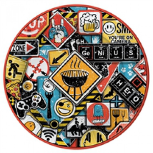 Набор бумажных тарелок Знаки яркие, в т/у пленке, 6 шт d=180 мм