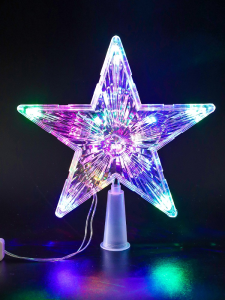 Верхушка на ёлку. Белая звезда, 19х19см, 15 LED, 1 режим, мульти НВУ-0002