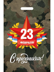 Пакет полиэтиленовый вырубной 23 февраля 30*20/30мкм ПИ-8306