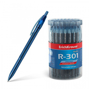 Ручка шариковая автоматическая ErichKrause® R-301 Original Matic 0.7, цвет чернил синий (в тубусе по