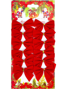 Набор ёлочных бантов /Праздничный/ 5.5см 12 шт НУ-8357