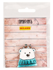 Деревянная брошь /Медведь/ (4*4 см) БД-0280