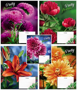 Тетрадь 12л линия TМ/Profit/ Цветочный микс (12-1713)  кар   Проф-Пресс