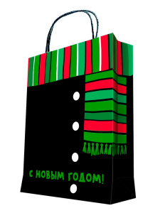 Бумажный пакет для сувенирной продукции, флуоресцентная печать, с шириной основания 17,8 см,  плотно